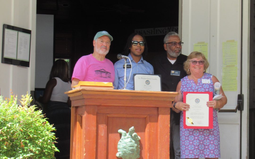Mayor John Compton, Delegate Gabe Acevero, Delegate Greg Wims, and State Senator Nancy King at the Town’s 150th Anniversary Celebration